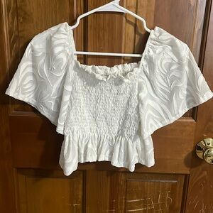 Women’s Cropped White Blouse